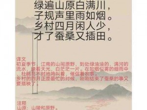 乡村风月-乡村风月：隐匿于田野的诗意画卷