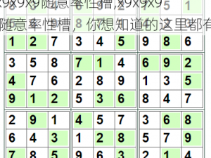 x9x9x9随意率性槽,x9x9x9 随意率性槽，你想知道的这里都有