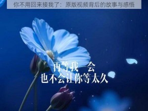 你不用回来接我了：原版视频背后的故事与感悟