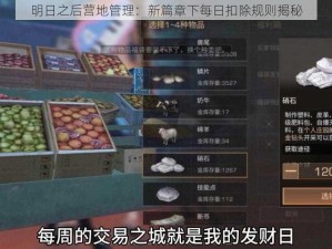 明日之后营地管理：新篇章下每日扣除规则揭秘