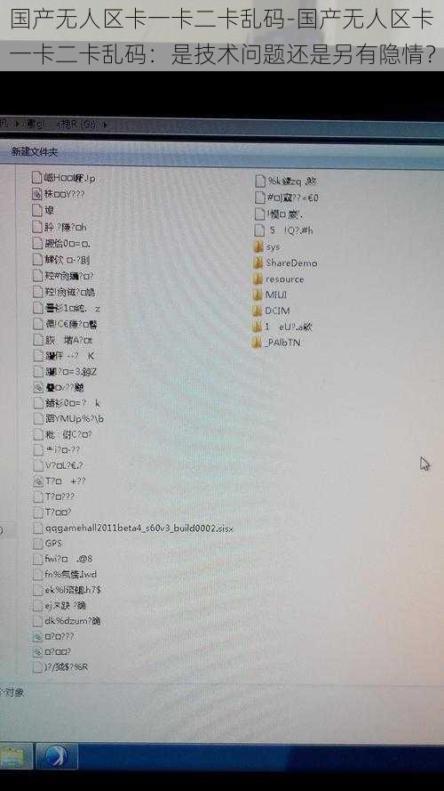 国产无人区卡一卡二卡乱码-国产无人区卡一卡二卡乱码：是技术问题还是另有隐情？