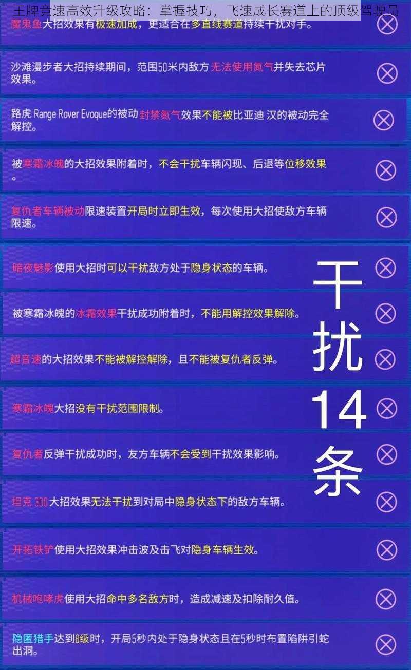 王牌竞速高效升级攻略：掌握技巧，飞速成长赛道上的顶级驾驶员