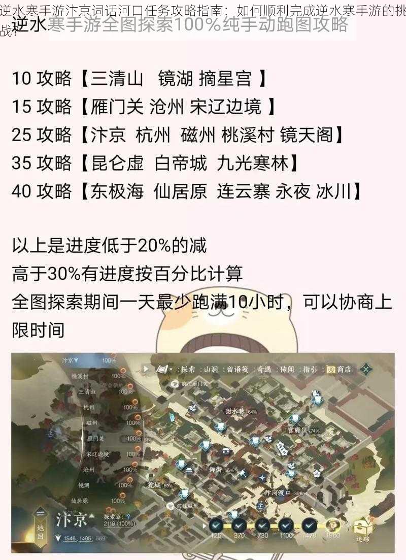 逆水寒手游汴京词话河口任务攻略指南：如何顺利完成逆水寒手游的挑战？