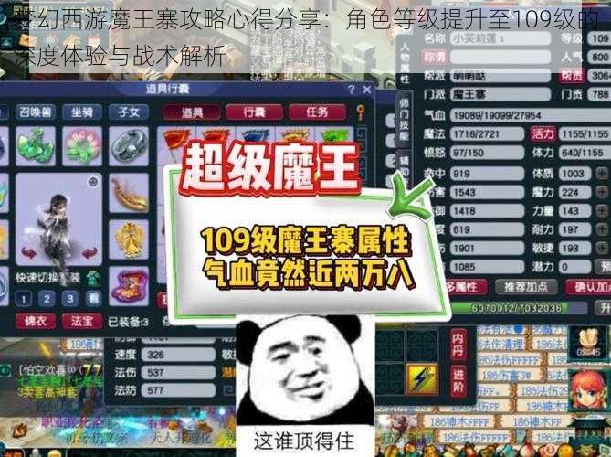 梦幻西游魔王寨攻略心得分享：角色等级提升至109级的深度体验与战术解析